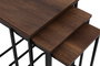 Hanah Home Ce Metal Zigon - 9401 Juego de Mesas Nido (3 Piezas) Nogal y Negro